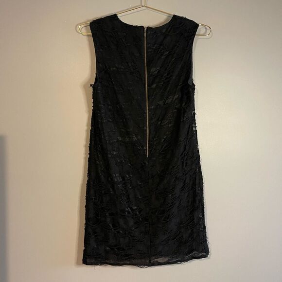 Minden Chan Grunge Distressed Black Silk/Cotton Sleeveless Mini Dress | SZ 6 - Picture 6 of 16